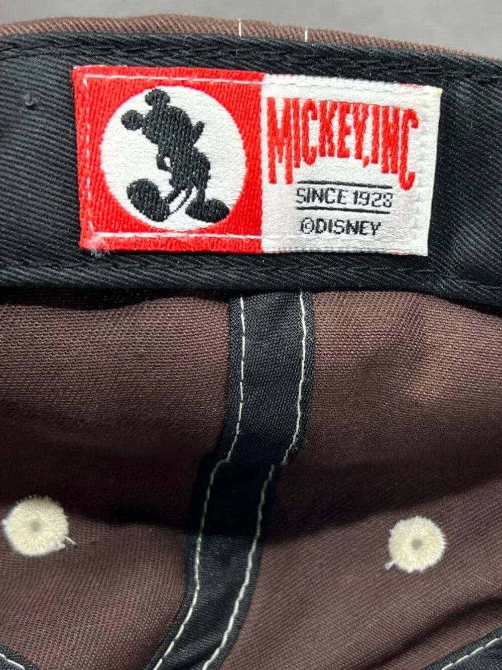 Vtg 90s Disney Mickey Inc Grumpy Hat Snow White 7 Dwarfs Brown Snapback Ball Cap